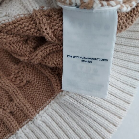 Lands' End Size 1X Cotton Cable Knit Button Down Cardigan Sweater - Picture 9 of 13